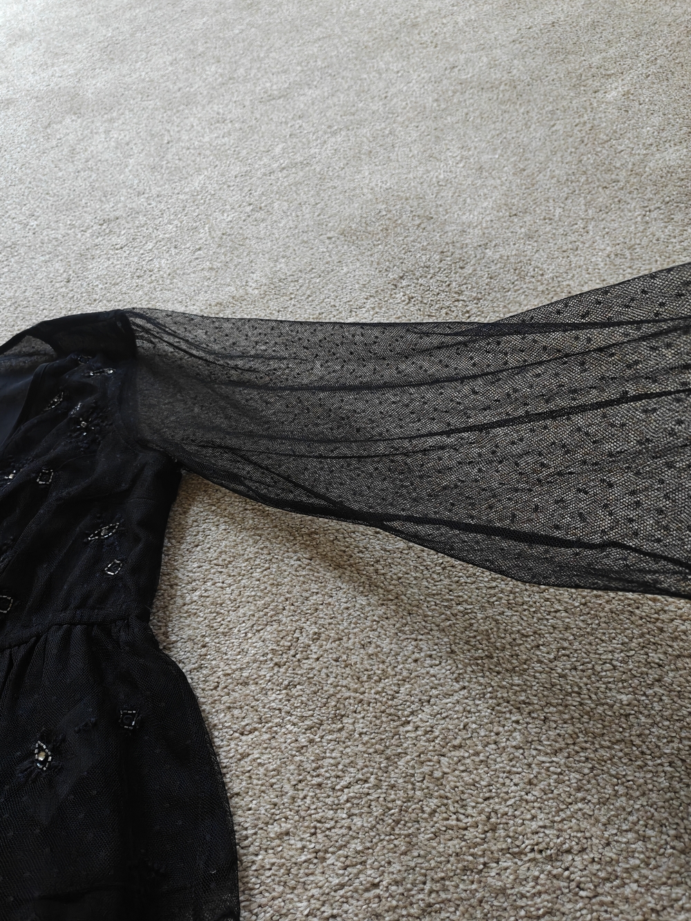 Abercrombie & Fitch Black Lace Tie-Front Sheer Peplum Top - Picture 3 of 6